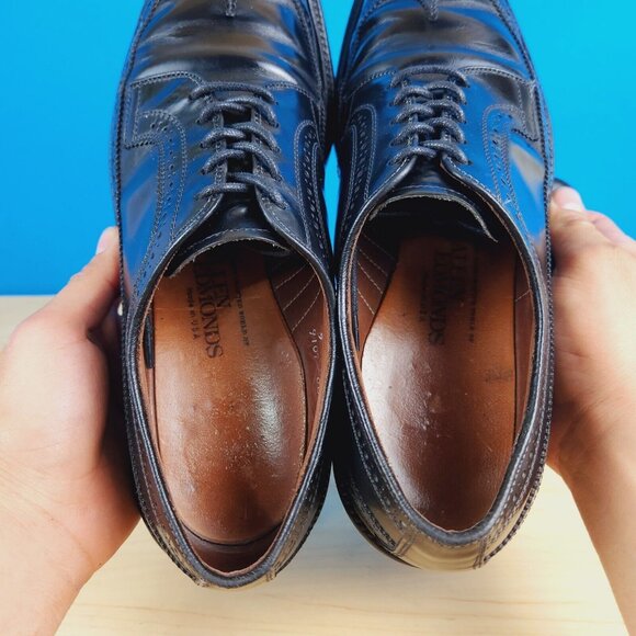 Allen Edmonds Macneil 1998 Vtg Size 9 A Black leather Long wingtip blucher Shoes main image 10